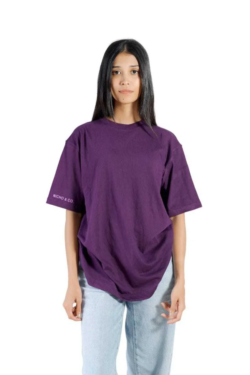 Unisex Oversize Tee Purple - Image 3